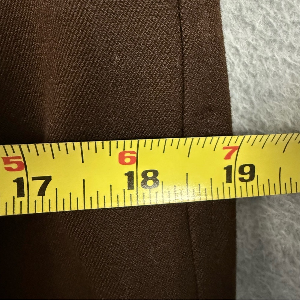 Ralph Lauren LRL 10 Pencil Skirt Brown Stretch Cotton Bridle Buckles Knee Length - Picture 11 of 12